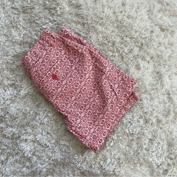 Ann Taylor Loft High Rise Shorts Burnt Orange Print with Pockets - Picture 5 of 8